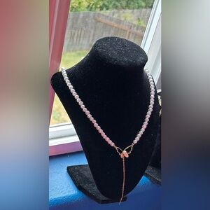 Elegant Pearl Necklace with Butterfly Pendant